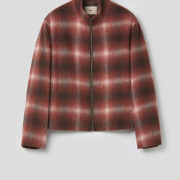 Mmic 헤어리 울 옴브레 체크 집업