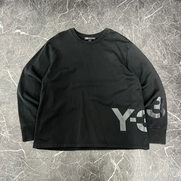 Y-3 와이쓰리 하프로고 블랙 스웻 맨투맨
