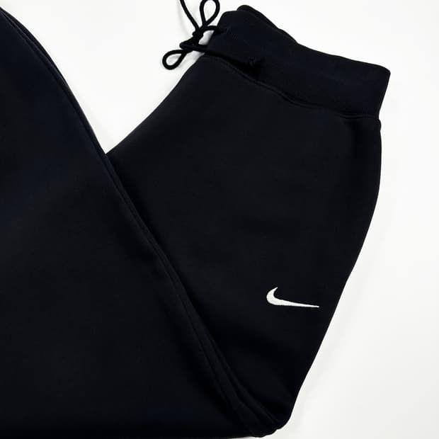 나이키 스우시 블랙 와이드 조거팬츠 (XL)