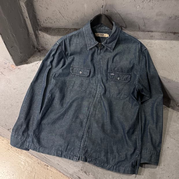 간사이 야마모토 진스 인디고 데님 집업자켓