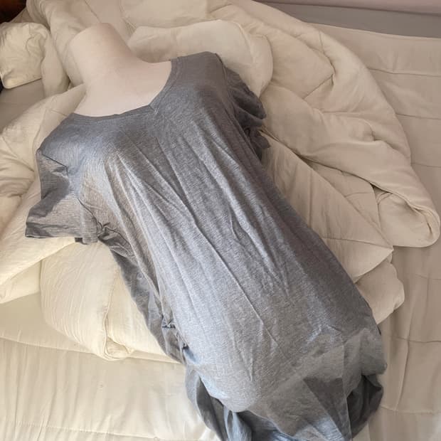 그레이 셔링 반팔 루즈핏 반팔