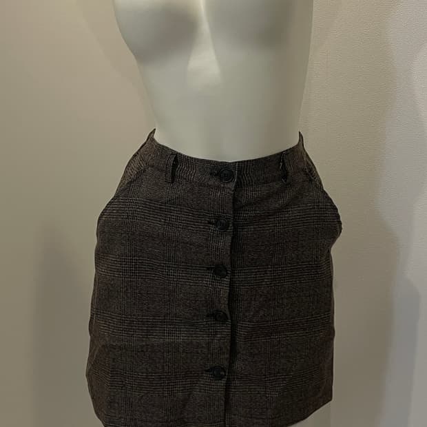 체크 미니스커트 빈티지 모리 하구미