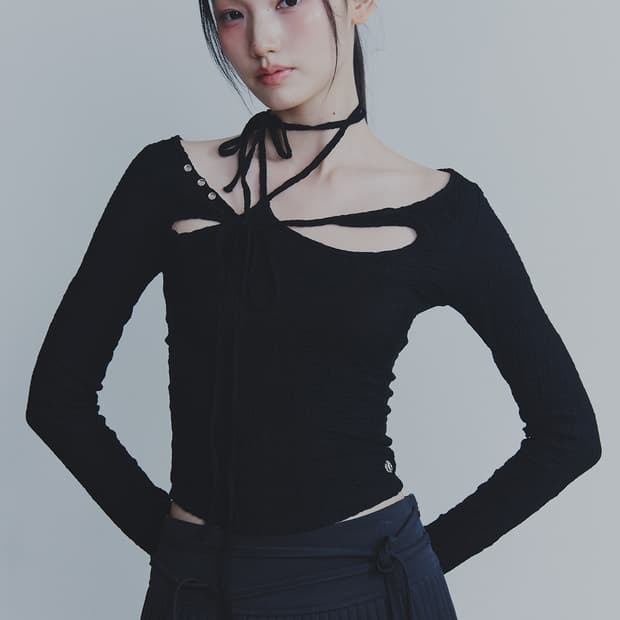 WRINKLED ORCHID TOP black