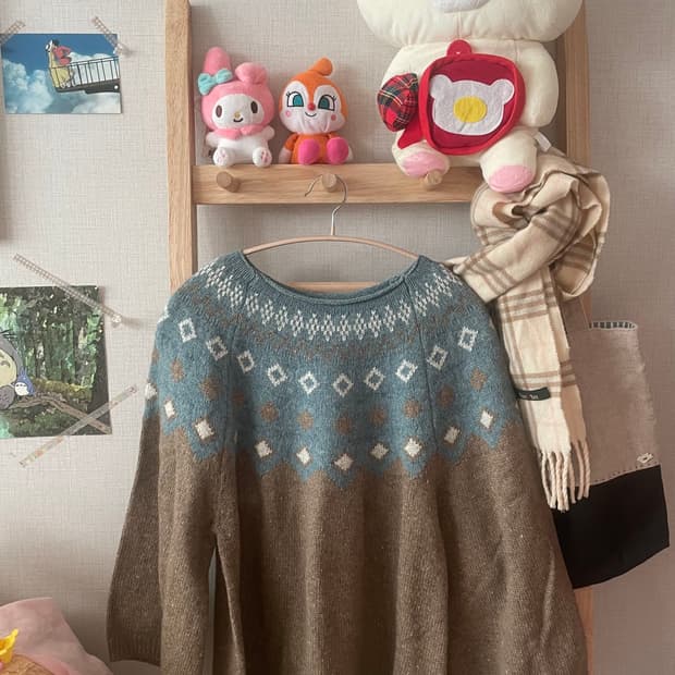 모리걸 빈티지 민트초코 니트 🩵🤎