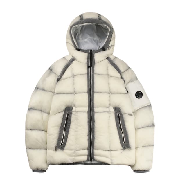 [M, 새제품] CP컴퍼니 DD쉘 후드 다운 자켓 거즈화이트