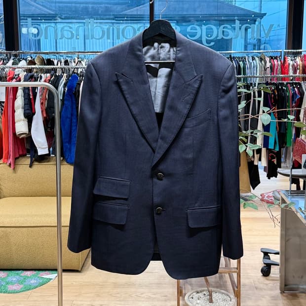 톰포드 네이비 실크혼방 2b 블레이저 자켓 