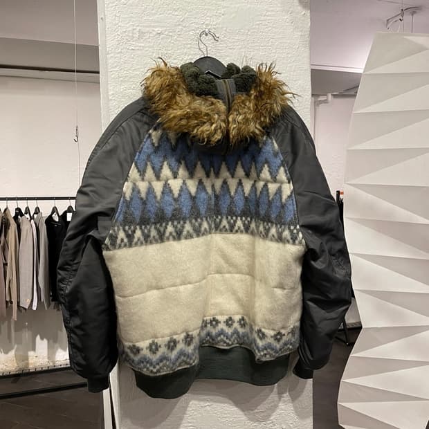 준야와타나베 맨 21aw 니트 도킹 N2B 봄버 자켓