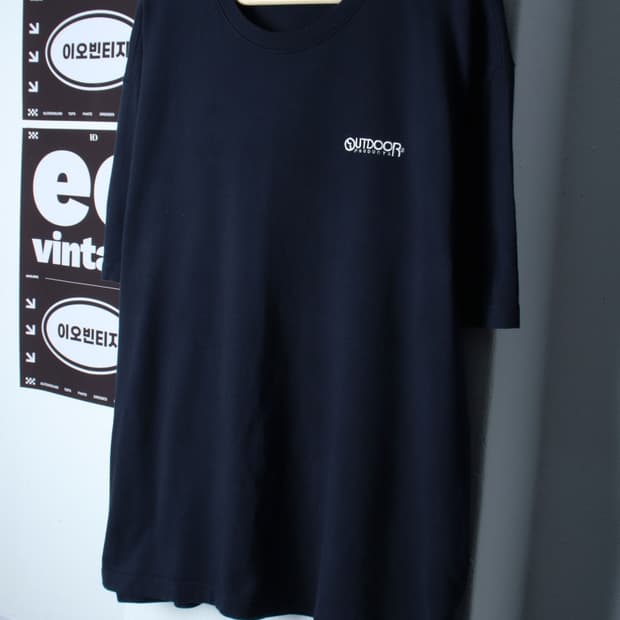 (XL-2XL) 아웃도어 반팔 티셔츠 빅사이즈 네이비 스웻-H35098