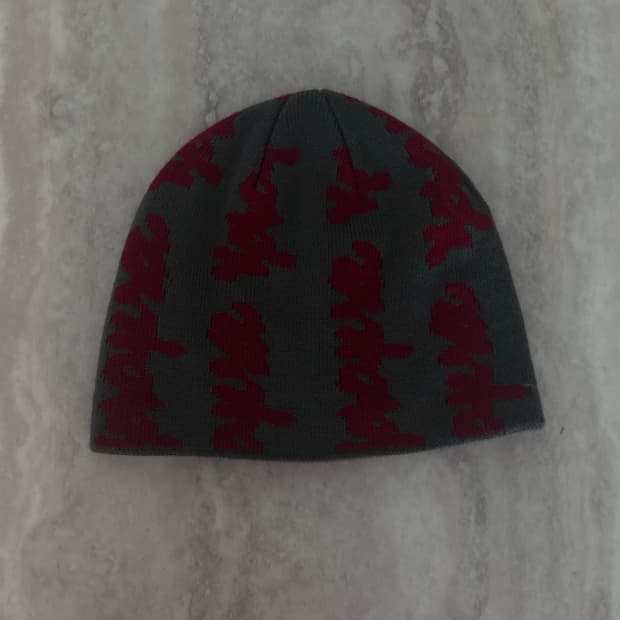 Doodled Jacquard Beanie Gun Metal