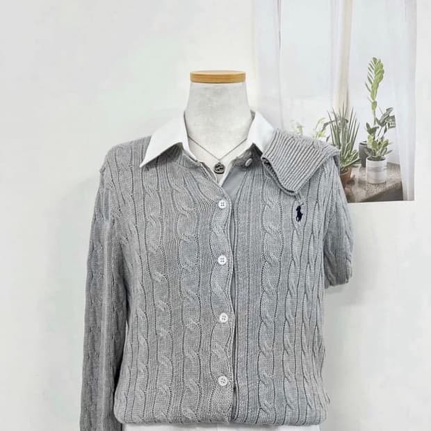 폴로 가디건 gray