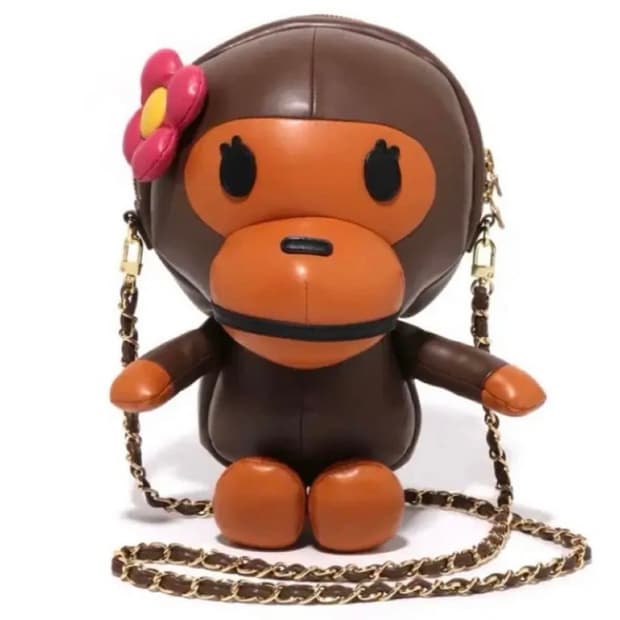 베이프 마일로 레더 체인 백