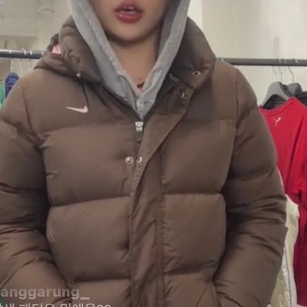나이키 브라운 패딩