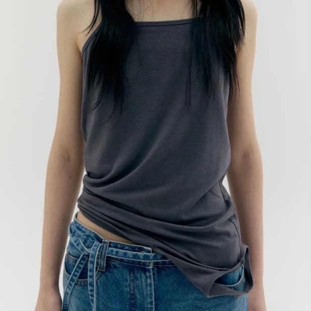 카셀 3 WAY LAYERED SLEEVELESS, CHARCOAL