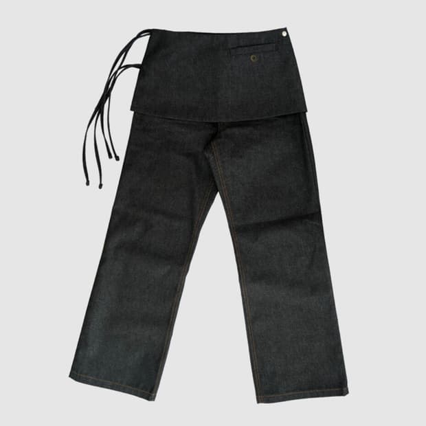 인앤양인하모니 데님&스커트 Denim skirt pants, black