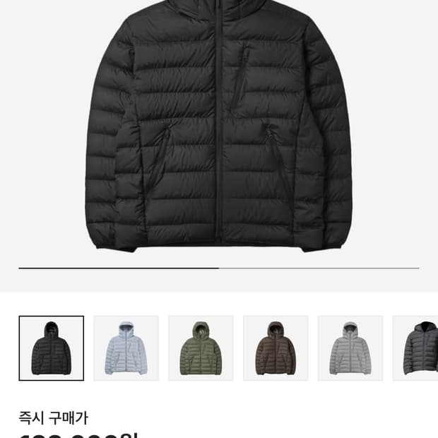 무신사 스탠다드 시티 레저 후드 라이트 다운 자켓 블랙