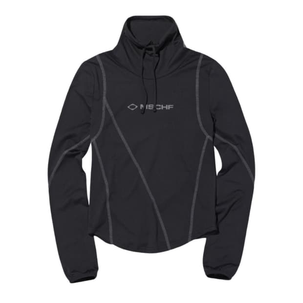 미스치프 드레이프 터틀넥 탑 블랙 (M)