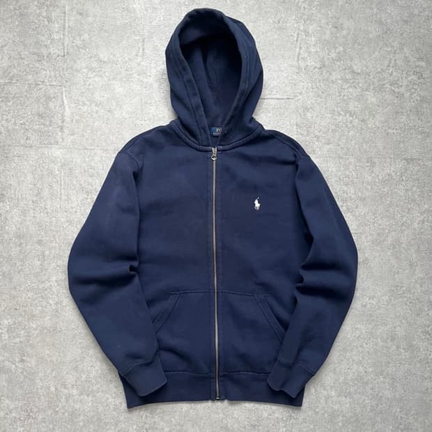 폴로 네이비 후드집업