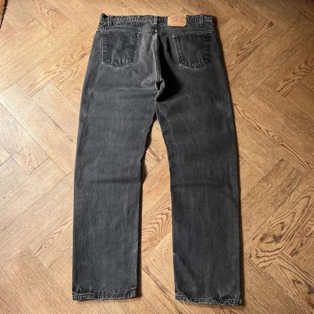 [40]90's 리바이스 USA 505 오렌지탭 빈티지워싱 흑청 데님팬츠