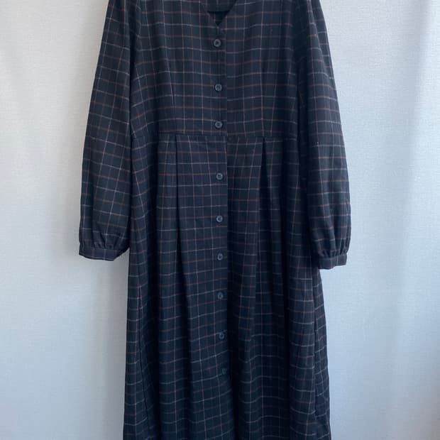 LAP 체크 롱 원피스 F