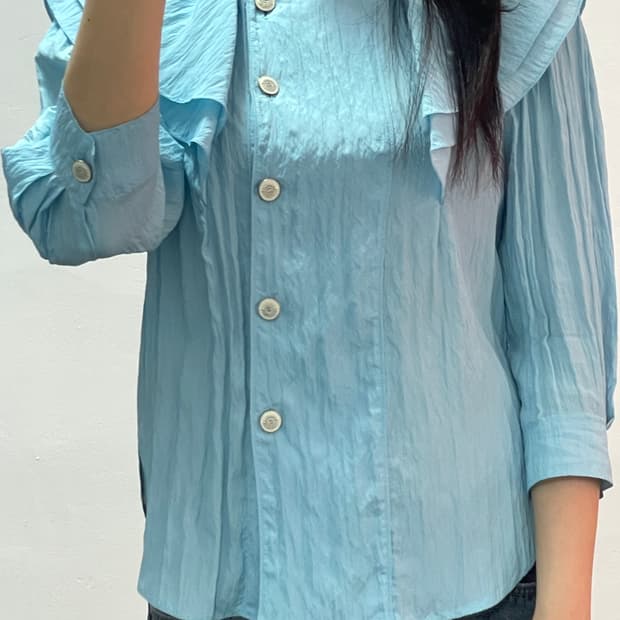 오브제 아카이브 프릴 블라우스