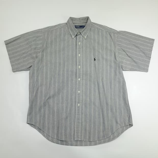 Co862 XL 폴로 랄프로렌 캐나다 빈티지 스트라이프 반팔 셔츠 남방