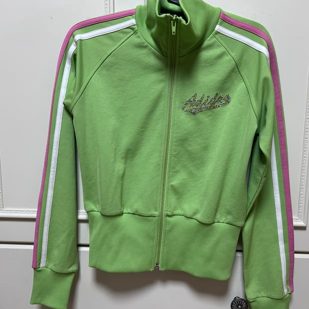 아디다스 져지 연두 큐빅 y2k 희귀