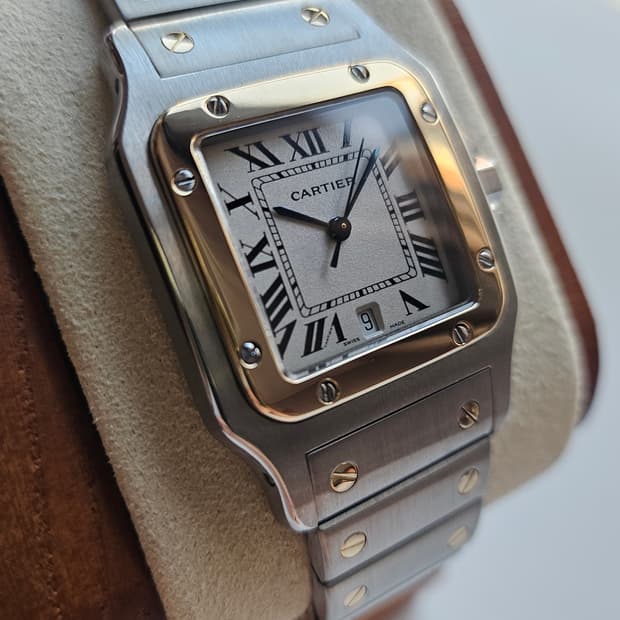 까르띠에 산토스 갈베 라지 18k콤비 쿼츠
