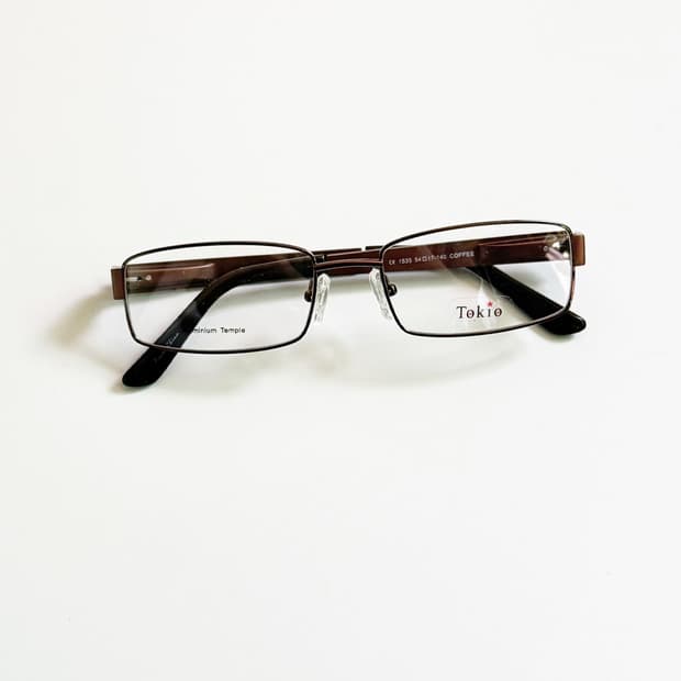 90s TOKIO 커피 메탈 슬림 스퀘어 빈티지 안경