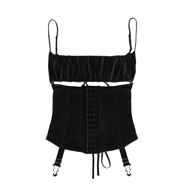 (새상품) bonnae 레이스 업 코르셋 탑