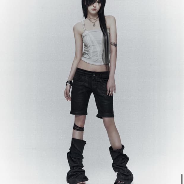 보니앤키예 Waxed 2-Way Zip Pants (1 SIZE)