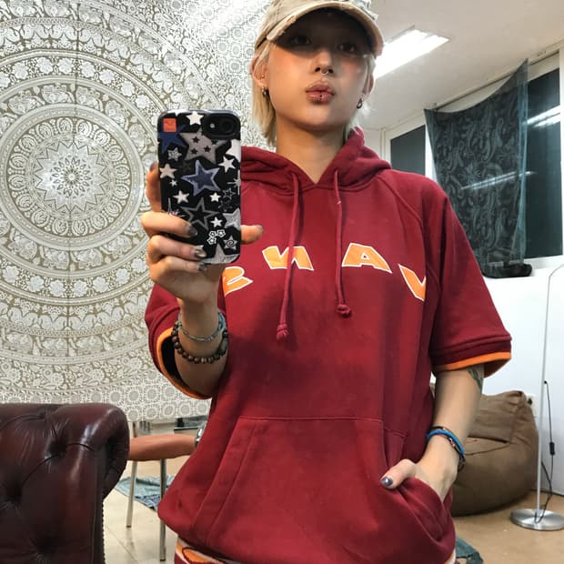 반스 반팔 후드티