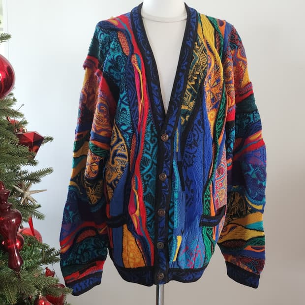 쿠지 Coogi 케이블 패턴 울 가디건 공용 빈티지 니트 