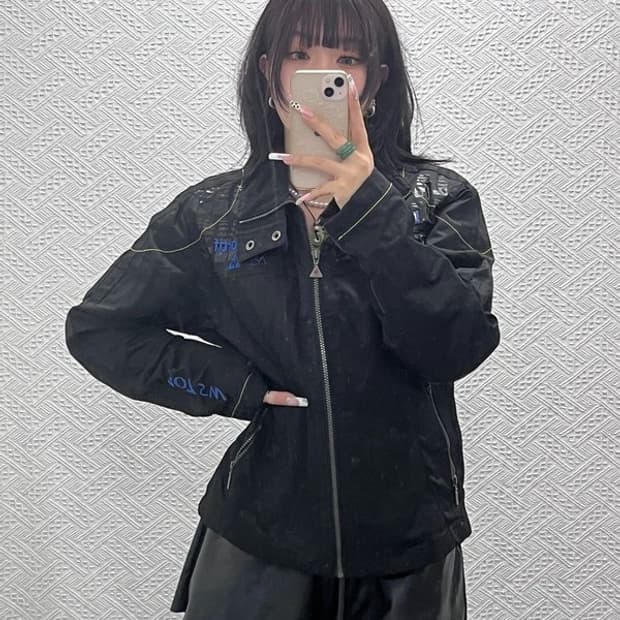 르꼬끄 빈티지 펑크 푸조 바람막이 레이싱 자켓 L C11101