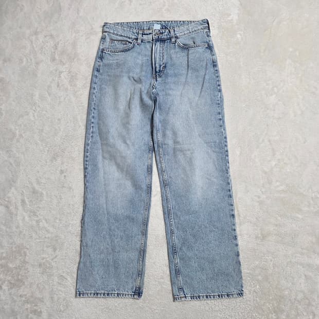 (26)여성 앤데님 배기팟 연청 데님 팬츠 