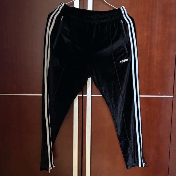 널디 벨벳 블랙 바지 S