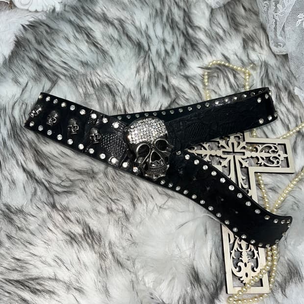 펑크 스컬팬던트 벨트