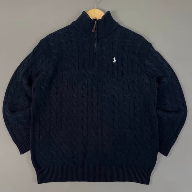 폴로 하프집업 네이비