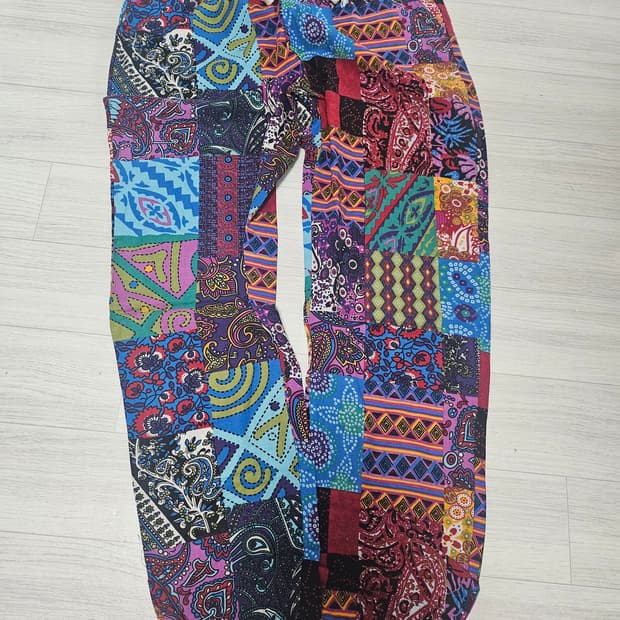 패치패턴 린네 밴딩 팬츠