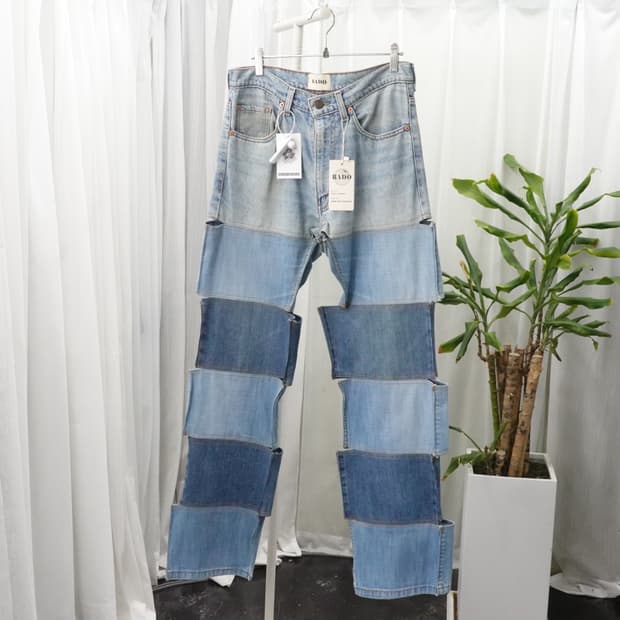 리바이스 멀티톤 블록 패치워크 데님 팬츠 2075