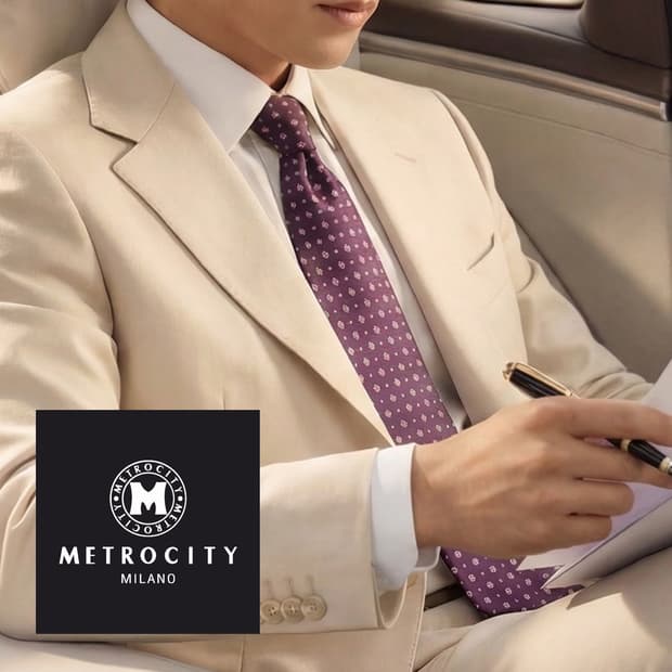 메트로시티 실크 퍼플 패턴 넥타이 8.6cm A+등급 K2366
