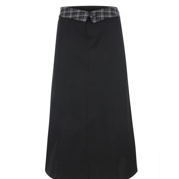 Wsc archive Folded check maxi skirt 스커트