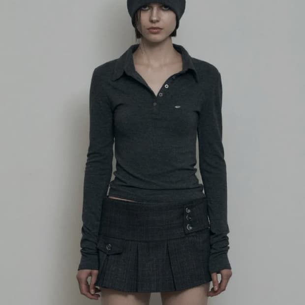 보헤미안 서울 소프트 하프 칼라 셔츠 차콜