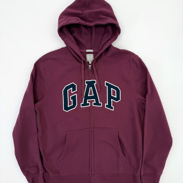 Gap 빅로고 버건디 후드집업 