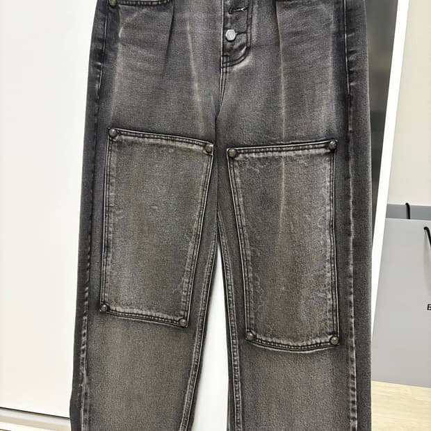 [1 size] 떠그클럽 더블니 팬츠 블랙