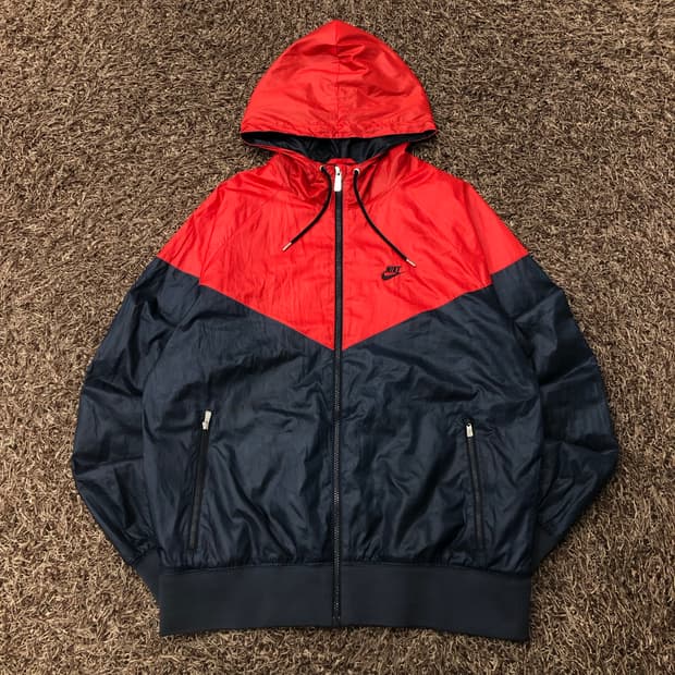 나이키 윈드러너 배색 후드 바람막이 자켓