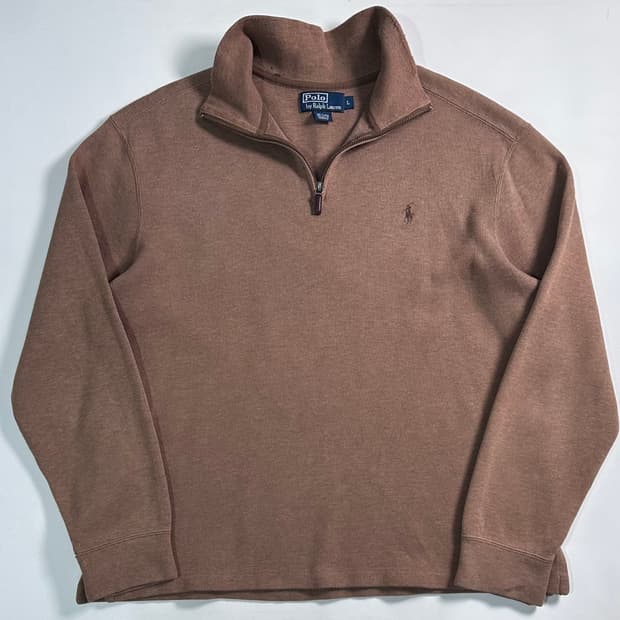 폴로 랄프로렌 카멜 스웻 반집업