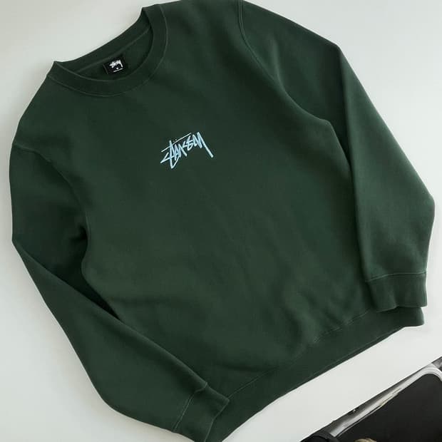 Stussy 스투시 딥그린 센터스탁 맨투맨