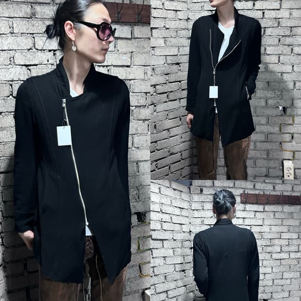 Luva Tram 사선 집업 자켓