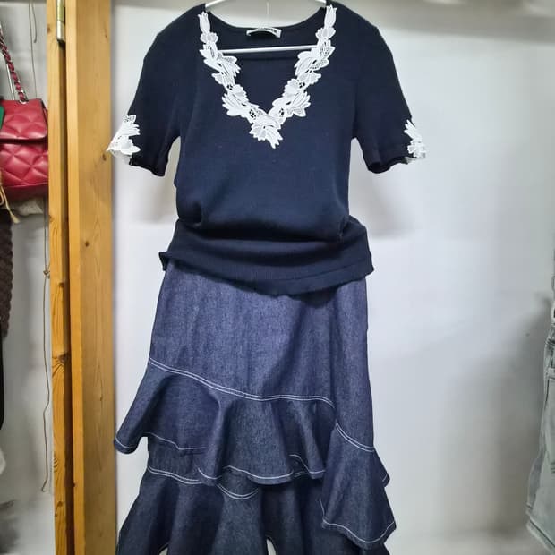 질샌더 레이스 골지티  폴로랄프로렌 데님스커트