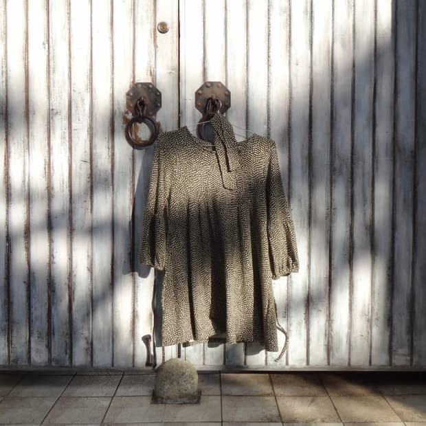 Dot frill puff ops & top / green